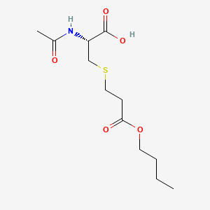 molecular formula C12H21NO5S B14343971 L-Cysteine, N-aceetyl-S-(3-butoxy-3-oxopropyl)- CAS No. 99651-62-4