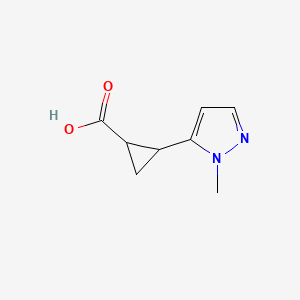 molecular formula C8H10N2O2 B1434401 2-(1-methyl-1H-pyrazol-5-yl)cyclopropane-1-carboxylic acid CAS No. 1601247-09-9
