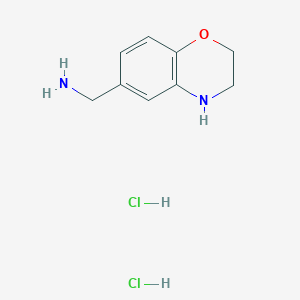 molecular formula C9H14Cl2N2O B1434402 (3,4-dihydro-2H-benzo[b][1,4]oxazin-6-yl)methanamine dihydrochloride CAS No. 1896402-90-6