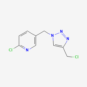 molecular formula C9H8Cl2N4 B1434405 2-chloro-5-((4-(chloromethyl)-1H-1,2,3-triazol-1-yl)methyl)pyridine CAS No. 1955530-26-3