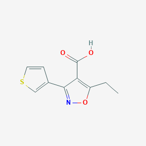 molecular formula C10H9NO3S B1434407 5-Ethyl-3-(thiophen-3-yl)isoxazole-4-carboxylic acid CAS No. 1955518-16-7