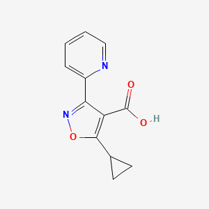 molecular formula C12H10N2O3 B1434408 5-Cyclopropyl-3-(pyridin-2-yl)isoxazole-4-carboxylic acid CAS No. 1955531-86-8