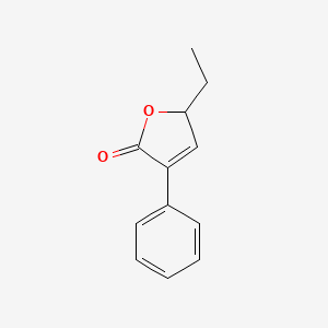 molecular formula C12H12O2 B14344080 2(5H)-Furanone, 5-ethyl-3-phenyl- CAS No. 94818-36-7