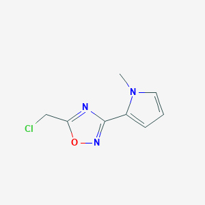 molecular formula C8H8ClN3O B1434409 5-(chloromethyl)-3-(1-methyl-1H-pyrrol-2-yl)-1,2,4-oxadiazole CAS No. 1934645-32-5