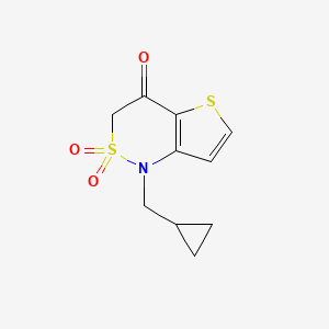 molecular formula C10H11NO3S2 B1434410 1-(cyclopropylmethyl)-1H-thieno[3,2-c][1,2]thiazin-4(3H)-one 2,2-dioxide CAS No. 1708370-72-2