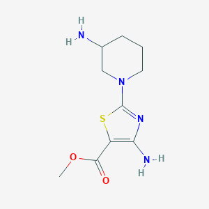 molecular formula C10H16N4O2S B1434411 Methyl 4-amino-2-(3-aminopiperidin-1-yl)thiazole-5-carboxylate CAS No. 1711105-30-4