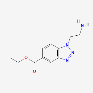 molecular formula C11H14N4O2 B1434412 1-(2-氨基乙基)-1H-苯并[d][1,2,3]三唑-5-甲酸乙酯 CAS No. 1955547-27-9