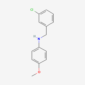 molecular formula C14H14ClNO B14344138 N-[(3-Chlorophenyl)methyl]-4-methoxyaniline CAS No. 93642-39-8
