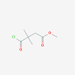 molecular formula C7H11ClO3 B14344145 Methyl 4-chloro-3,3-dimethyl-4-oxobutanoate CAS No. 91735-32-9