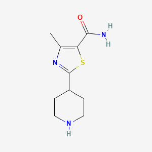molecular formula C10H15N3OS B1434419 4-Methyl-2-(piperidin-4-yl)thiazole-5-carboxamide CAS No. 1955524-48-7