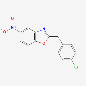 molecular formula C14H9ClN2O3 B14344191 Benzoxazole, 2-[(4-chlorophenyl)methyl]-5-nitro- CAS No. 104233-72-9
