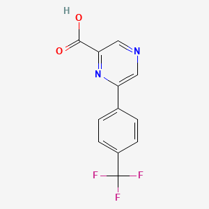molecular formula C12H7F3N2O2 B1434425 6-[4-(Trifluoromethyl)phenyl]pyrazine-2-carboxylic Acid CAS No. 1864014-28-7