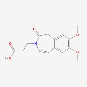 molecular formula C15H17NO5 B1434426 3-(7,8-dimethoxy-2-oxo-1,2-dihydro-3H-3-benzazepin-3-yl)propanoic acid CAS No. 1674390-14-7