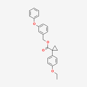molecular formula C25H24O4 B14344295 Cyclopropanecarboxylic acid, 1-(4-ethoxyphenyl)-, (3-phenoxyphenyl)methyl ester CAS No. 101492-20-0