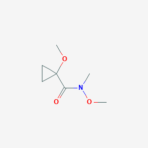 molecular formula C7H13NO3 B143443 N,1-Dimethoxy-N-methylcyclopropane-1-carboxamide CAS No. 136732-30-4