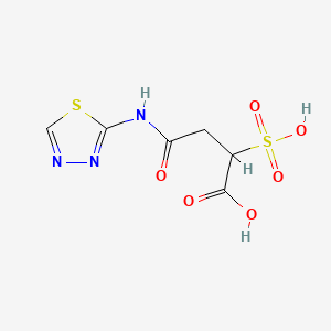 molecular formula C6H7N3O6S2 B14344368 Butanoic acid, 4-oxo-2-sulfo-4-(1,3,4-thiadiazol-2-ylamino)- CAS No. 95896-28-9