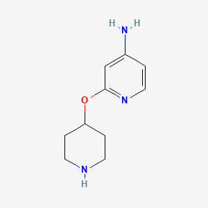 molecular formula C10H15N3O B1434437 2-(Piperidin-4-yloxy)pyridin-4-amine CAS No. 1935525-74-8