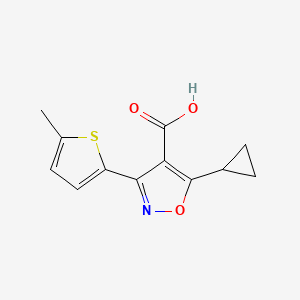 molecular formula C12H11NO3S B1434438 5-Cyclopropyl-3-(5-methylthiophen-2-yl)isoxazole-4-carboxylic acid CAS No. 1955518-66-7