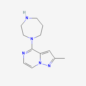 molecular formula C12H17N5 B1434439 4-(1,4-Diazepan-1-yl)-2-methylpyrazolo[1,5-a]pyrazine CAS No. 1707394-43-1