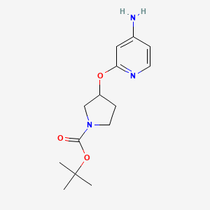 molecular formula C14H21N3O3 B1434440 Tert-butyl 3-((4-aminopyridin-2-yl)oxy)pyrrolidine-1-carboxylate CAS No. 1955522-73-2
