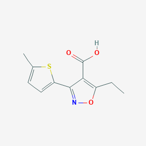 molecular formula C11H11NO3S B1434446 5-Ethyl-3-(5-methylthiophen-2-yl)isoxazole-4-carboxylic acid CAS No. 1955561-39-3