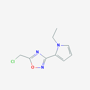 molecular formula C9H10ClN3O B1434450 5-(chloromethyl)-3-(1-ethyl-1H-pyrrol-2-yl)-1,2,4-oxadiazole CAS No. 1934577-41-9