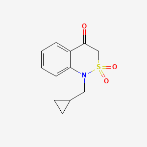 molecular formula C12H13NO3S B1434451 1-(cyclopropylmethyl)-1H-2,1-benzothiazin-4(3H)-one 2,2-dioxide CAS No. 1708080-45-8