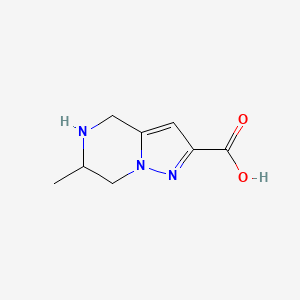 molecular formula C8H11N3O2 B1434456 6-Methyl-4,5,6,7-tetrahydropyrazolo[1,5-a]pyrazine-2-carboxylic acid CAS No. 1934475-26-9