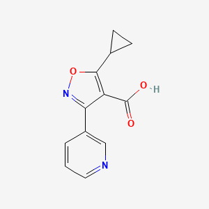 molecular formula C12H10N2O3 B1434458 5-Cyclopropyl-3-(pyridin-3-yl)isoxazole-4-carboxylic acid CAS No. 1955561-43-9