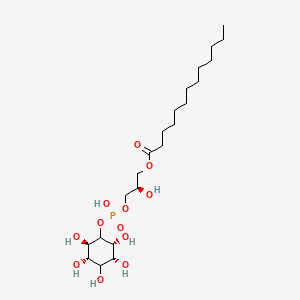 molecular formula C22H43O12P B1434459 (2R)-2-hydroxy-3-{[(S)-hydroxy{[(1S,2R,3R,4S,5S,6R)-2,3,4,5,6-pentahydroxycyclohexyl]oxy}phosphoryl]oxy}propyl tridecanoate CAS No. 1246430-02-3