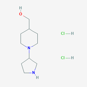 molecular formula C10H22Cl2N2O B1434464 (1-(吡咯啉-3-基)哌啶-4-基)甲醇二盐酸盐 CAS No. 2095411-02-0