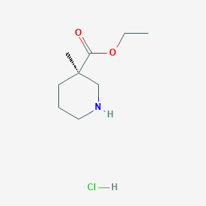 molecular formula C9H18ClNO2 B1434473 (R)-3-Methyl-piperidine-3-carboxylic acid ethyl ester hydrochloride CAS No. 297176-81-9