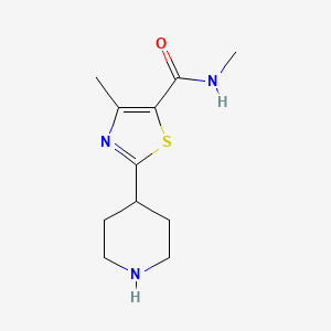 molecular formula C11H17N3OS B1434477 N,4-dimethyl-2-(piperidin-4-yl)thiazole-5-carboxamide CAS No. 1955540-96-1