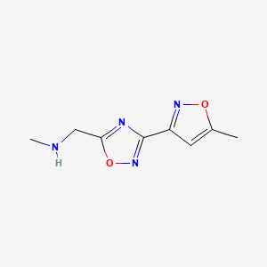 molecular formula C8H10N4O2 B1434478 N-methyl-1-(3-(5-methylisoxazol-3-yl)-1,2,4-oxadiazol-5-yl)methanamine CAS No. 1936154-07-2