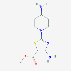 molecular formula C10H16N4O2S B1434483 Methyl 4-amino-2-(4-aminopiperidin-1-yl)thiazole-5-carboxylate CAS No. 1712867-57-6