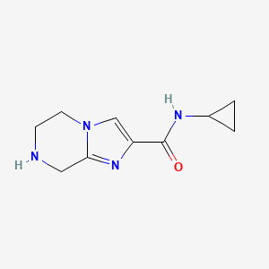 molecular formula C10H14N4O B1434484 N-cyclopropyl-5,6,7,8-tetrahydroimidazo[1,2-a]pyrazine-2-carboxamide CAS No. 1955514-57-4