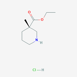 molecular formula C9H18ClNO2 B1434488 (S)-3-Methyl-piperidine-3-carboxylic acid ethyl ester hydrochloride CAS No. 1965305-35-4