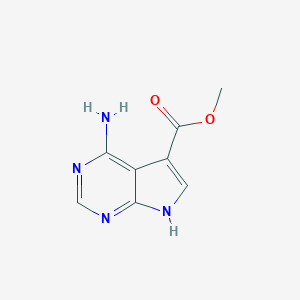 molecular formula C8H8N4O2 B143449 4-氨基-7H-吡咯并[2,3-d]嘧啶-5-甲酸甲酯 CAS No. 126149-77-7