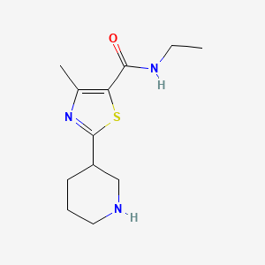 molecular formula C12H19N3OS B1434493 N-ethyl-4-methyl-2-(piperidin-3-yl)thiazole-5-carboxamide CAS No. 1955507-23-9