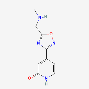 molecular formula C9H10N4O2 B1434497 4-(5-((methylamino)methyl)-1,2,4-oxadiazol-3-yl)pyridin-2(1H)-one CAS No. 1955497-91-2