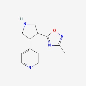 molecular formula C12H14N4O B1434499 3-Methyl-5-(4-(pyridin-4-yl)pyrrolidin-3-yl)-1,2,4-oxadiazole CAS No. 1955520-90-7