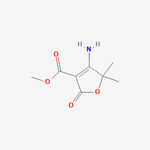 molecular formula C8H11NO4 B1434503 Methyl 4-amino-5,5-dimethyl-2-oxo-2,5-dihydrofuran-3-carboxylate CAS No. 1936376-33-8