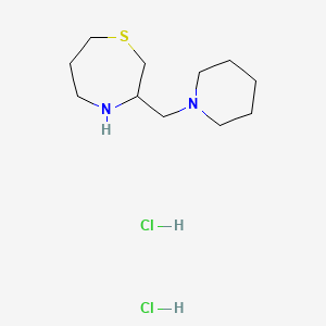 molecular formula C11H24Cl2N2S B1434505 3-(Piperidin-1-ylmethyl)-1,4-thiazepane dihydrochloride CAS No. 1949836-67-2