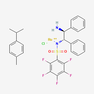 molecular formula C30H28ClF5N2O2RuS B1434514 [(1S,2S)-2-Amino-1,2-diphenylethyl]-(2,3,4,5,6-pentafluorophenyl)sulfonylazanide;1-methyl-4-propan-2-ylbenzene;ruthenium(2+);chloride CAS No. 1026995-72-1