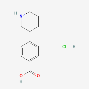 molecular formula C12H16ClNO2 B1434546 4-(哌啶-3-基)苯甲酸盐酸盐 CAS No. 2044705-22-6