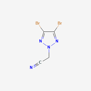 molecular formula C4H2Br2N4 B1434608 2-(4,5-dibromo-2H-1,2,3-triazol-2-yl)acetonitrile CAS No. 1935112-37-0