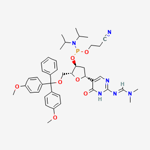 molecular formula C42H53N6O7P B1434616 2'-脱氧-N4-DMF-5'-O-DMT-伪异胞苷 3'-CE 磷酰胺 CAS No. 307314-31-4