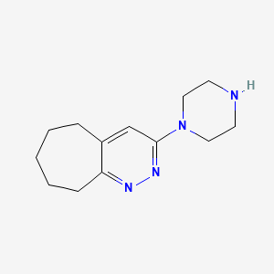 molecular formula C13H20N4 B1434619 3-(piperazin-1-yl)-6,7,8,9-tetrahydro-5H-cyclohepta[c]pyridazine CAS No. 1713461-74-5
