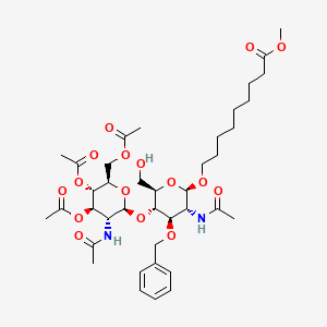 molecular formula C39H58N2O16 B1434624 8-Methoxycarbonyloctyl 2-acetamido-4-O-(2-acetamido-3,4,6-tri-O-acetyl-2-deoxy-b-D-glucopyranosyl)-3-O-benzyl-2-deoxy-b-D-glucopyranoside CAS No. 359436-87-6