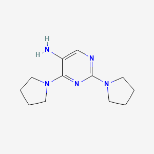 molecular formula C12H19N5 B1434634 2,4-二(吡咯烷-1-基)嘧啶-5-胺 CAS No. 1706447-19-9